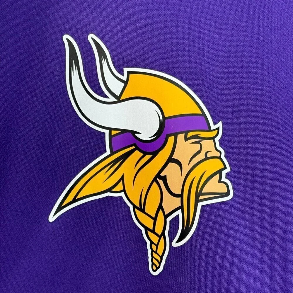 NFL Team Apparel Mens Minnesota Vikings Pullover Long Sleeve Hoodie Purple Large
